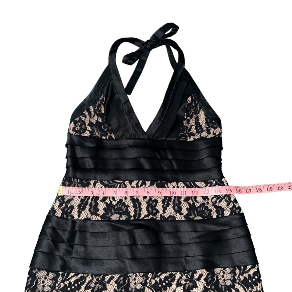 NWOT Vtg Y2K BCBGMaxazria Black Lace Illusion Halter Dress Size 8 - Picture 6 of 13